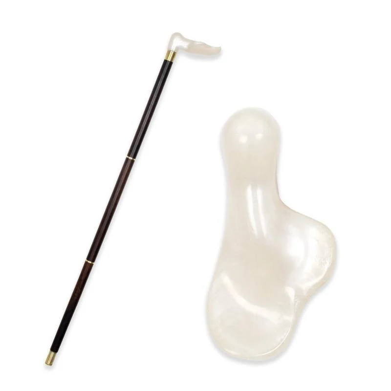 Safe Jean Wooden Walking Stick With White Handle Modern