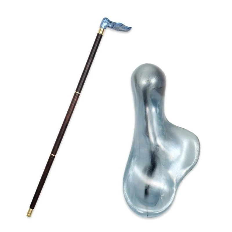 Easy-to-Use Jean Wooden Walking Stick With Silver Handle Minimalist