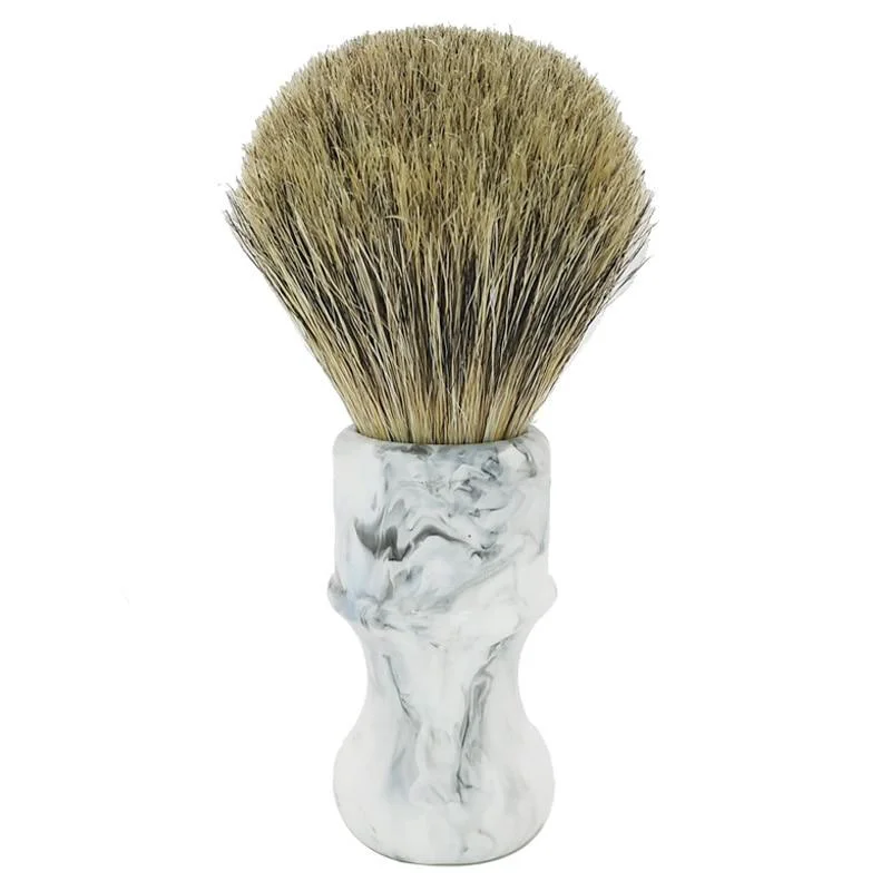 Excellent Badger Hair Shaving Brush With Marble Style Handle User-Friendly