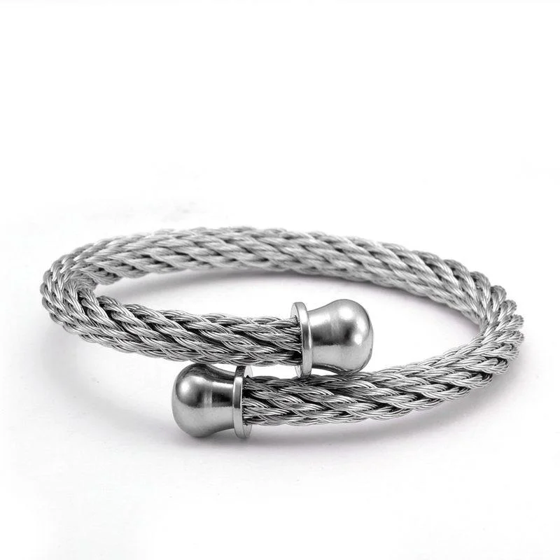Marcus Minimalist Metal Braided Cuff Bracelet Fine Crafted