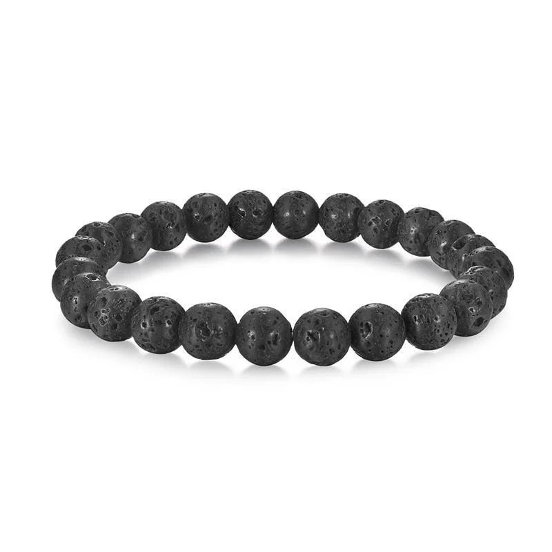 Sustainable Minimalist Lava Stone Beaded Bracelet Original Design