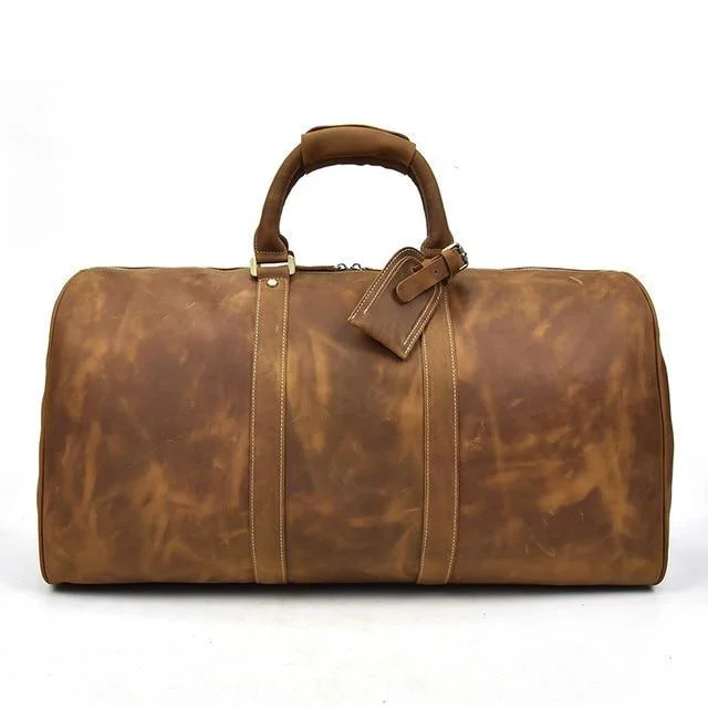Carefully Designed Jonathan Large Cow Leather Duffel Bag Contemporary