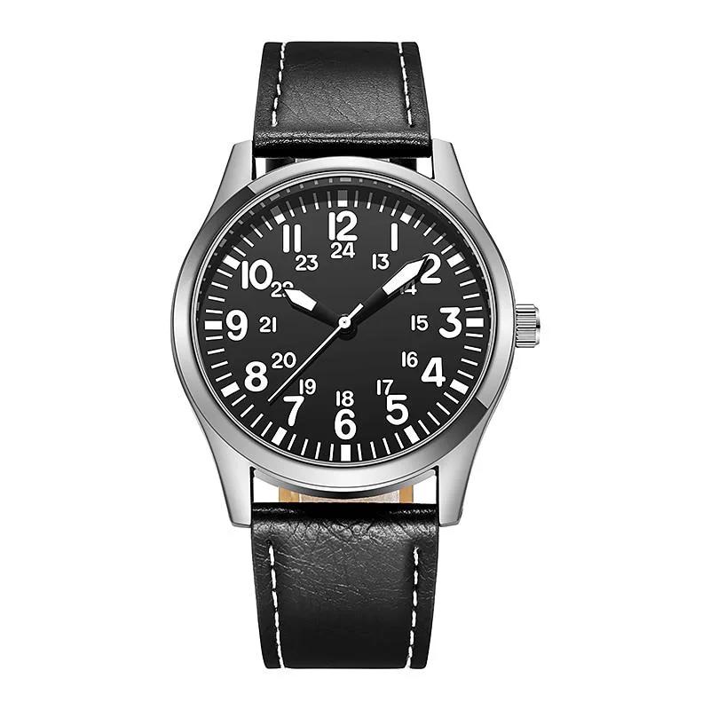 Elegant Yves Classic Pilot Watch With Leather Strap Casual