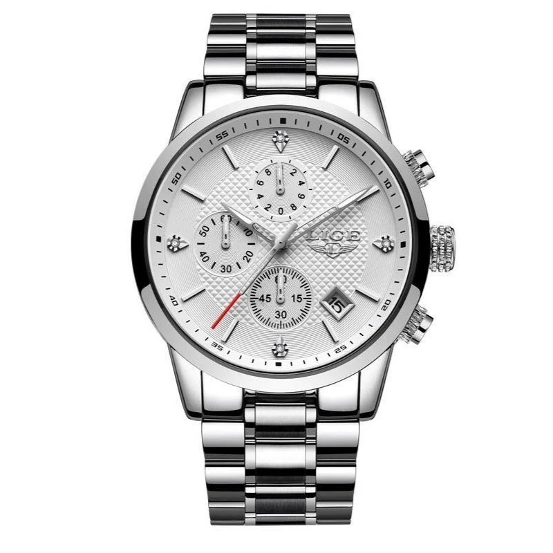 Verified Darren Stainless Steel Chronograph Watch Minimalist