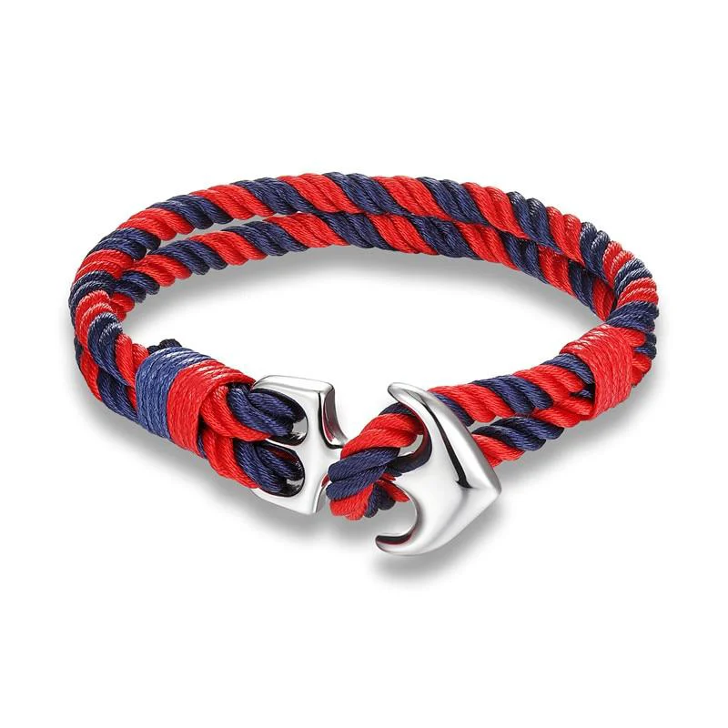 Exclusive Saint-Tropez Ancla pulsera de cuerda a rayas Expertly Made