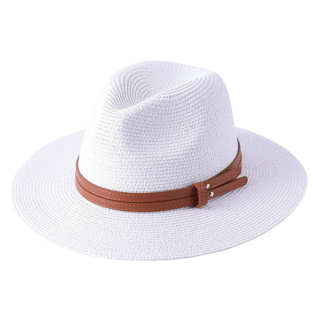 Selected Málaga Panama Sombrero con cinta de cuero Unique