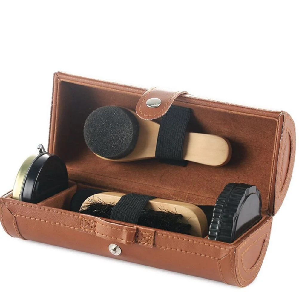 Fast Elegant Leather Kit Portátil para el Cuidado y Abrillantado del Calzado 6 Piezas
