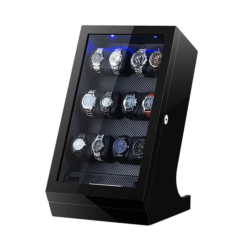 Natural Walter Cargador y organizador automático de relojes de fibra de carbono 12 2 ranuras Advanced