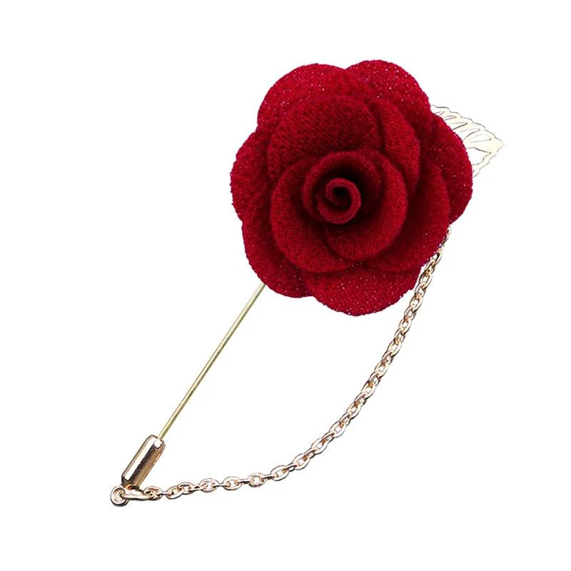 Genuine Alfiler de solapa rosa satinado con cadena Innovative