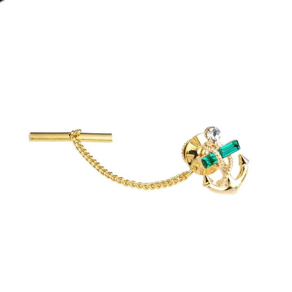 Carefully Designed Alfiler de corbata con ancla dorado Functional