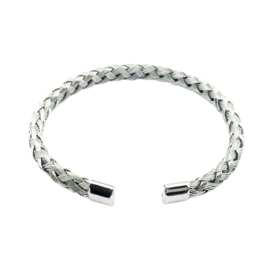 Breathable Brazalete minimalista trenzado de acero inoxidable Exclusive