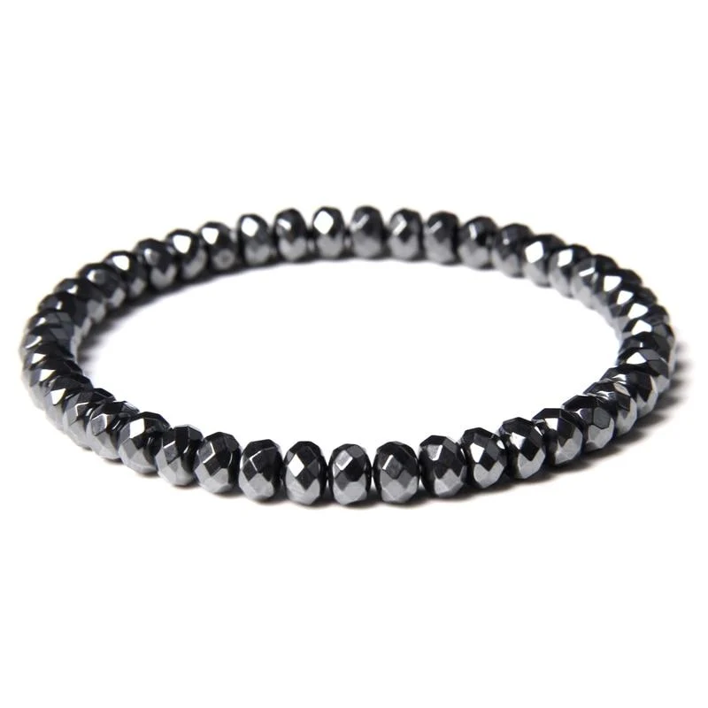 Classic Stilo Pulsera geométrica de cuentas de hematites Refined
