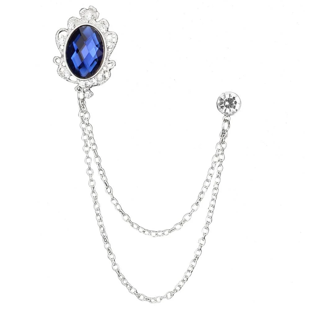 Refined Broche de borla de cristal plateado Classic