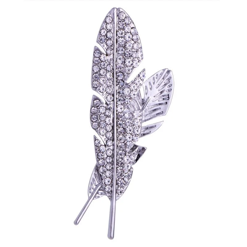 Classic Alfiler de solapa con pluma de strass Sophisticated