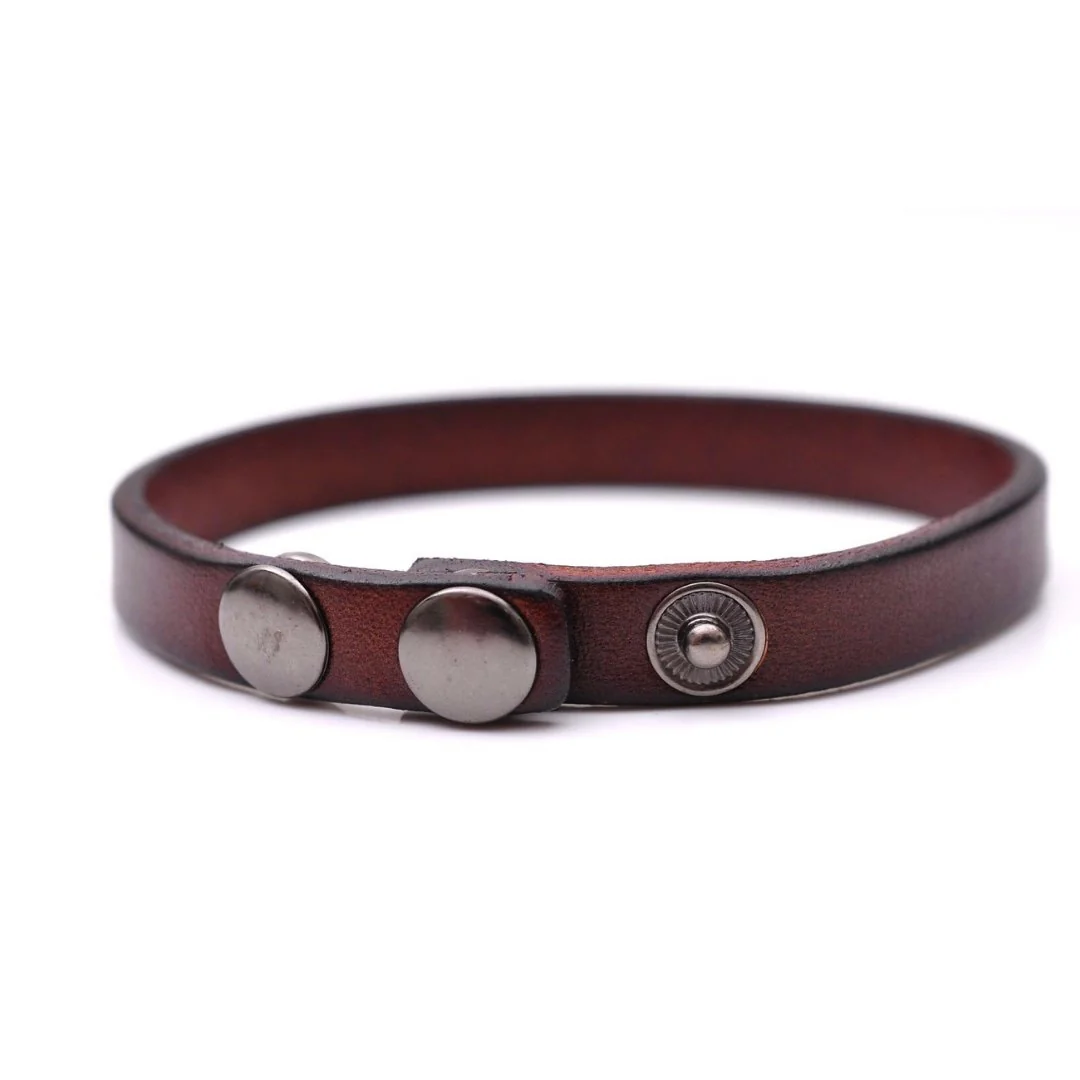 Prestigious Lennart Pulsera minimalista ajustable de piel de vaca Superior