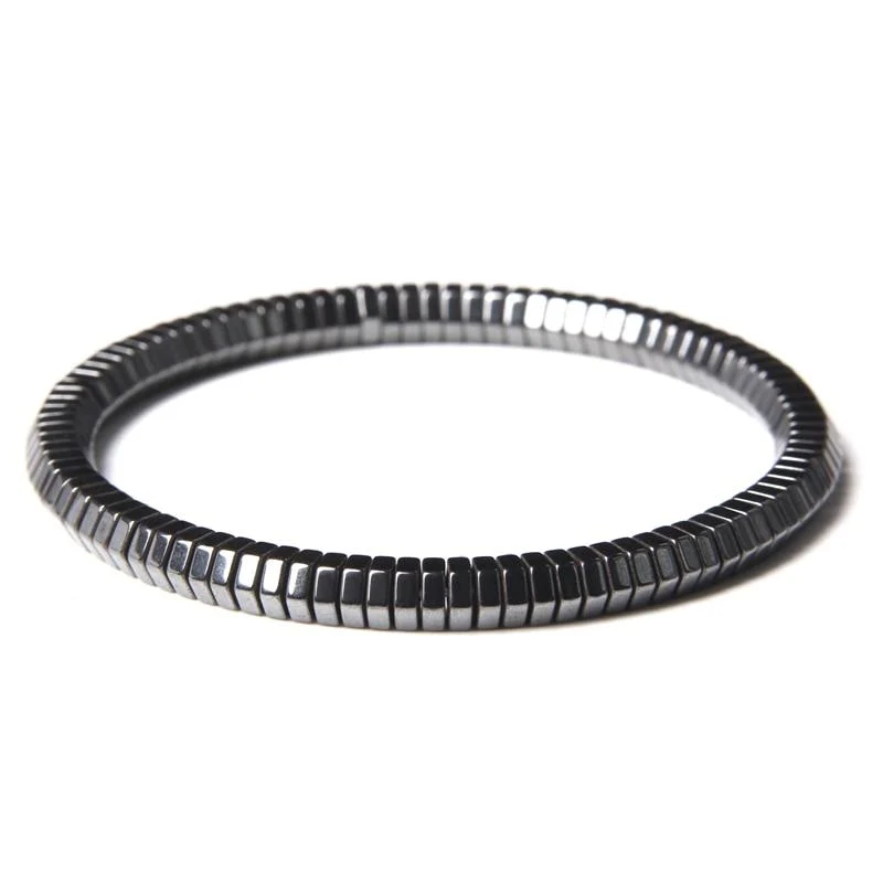 High-End Pulsera de cuentas geométricas de hematites Piamonte Relaxed