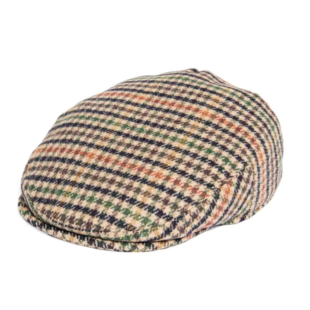 Elegant Houndstooth Mini Check Tweed Flat Cap Superior