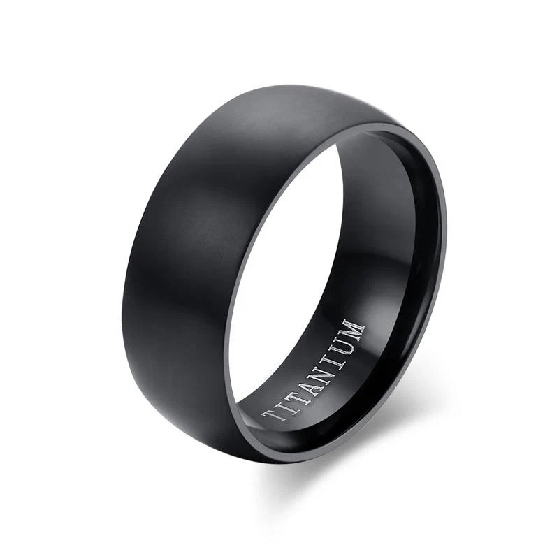 High-Grade Matte Black Titanium Ring Classic