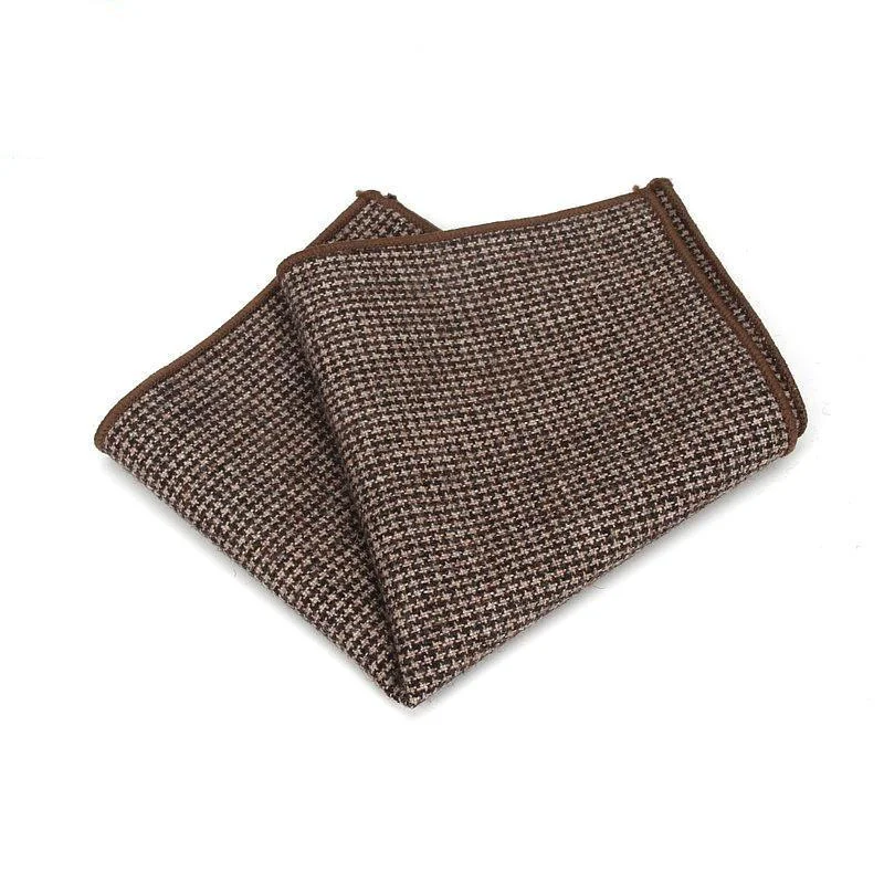 Exclusive Houndstooth Wool Pocket Square Premium Material