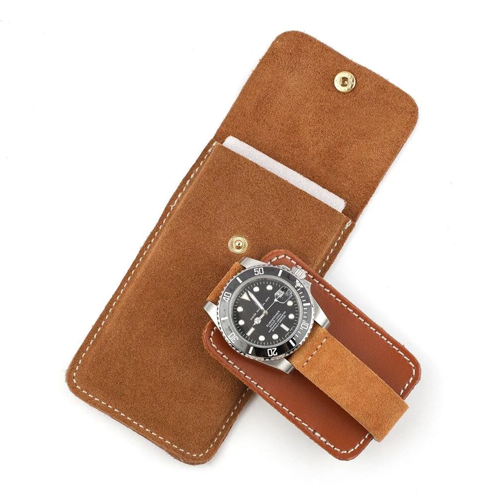 Easy-to-Use Antoine Suede Leather Travel Watch Case Minimalist
