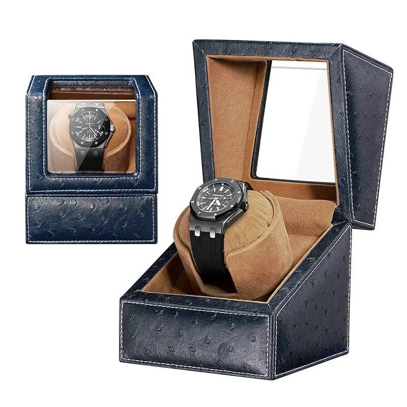 Fine Crafted Fabrizio Ostrich Skin Box Mechanical Watch Winder Durable
