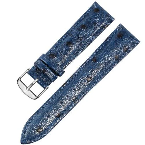 Effective Iris Ostrich Pattern Leather Watch Strap With Tang Buckle Superior