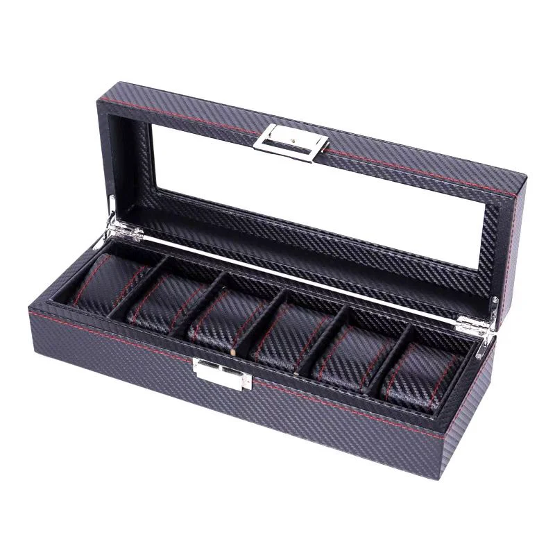 Smart Dante Carbon Fiber Style Watch Box Organizer 6-12 Slots Fashionable