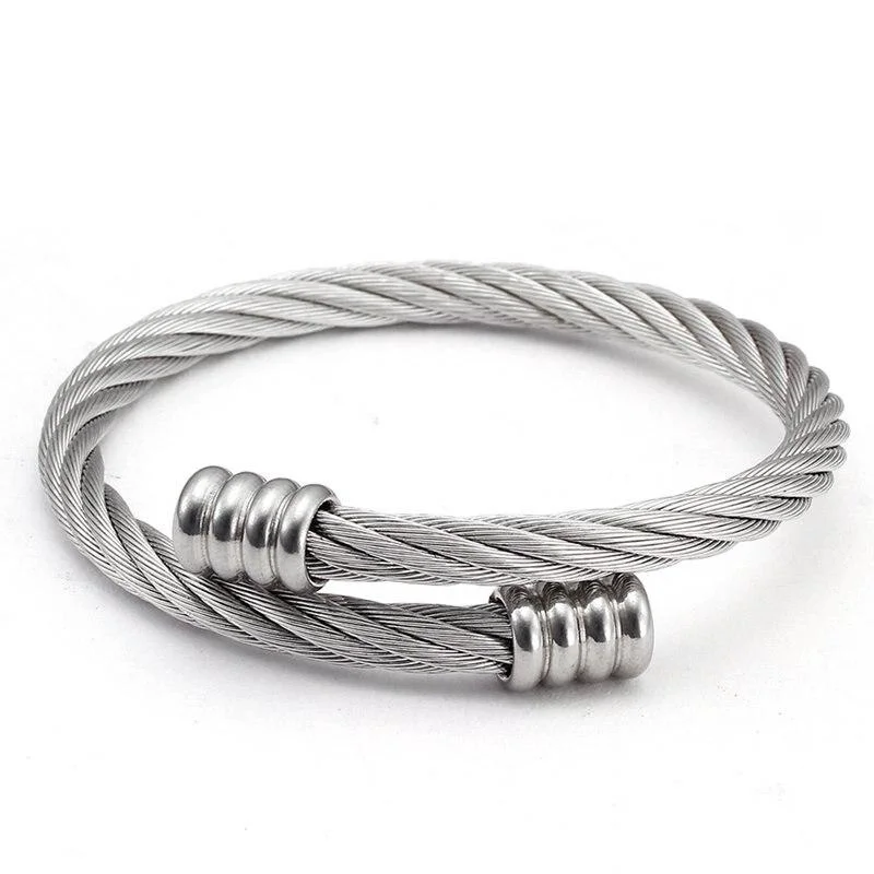 Innovative Hans Metal Rope Minimal Cuff Bracelet Convenient