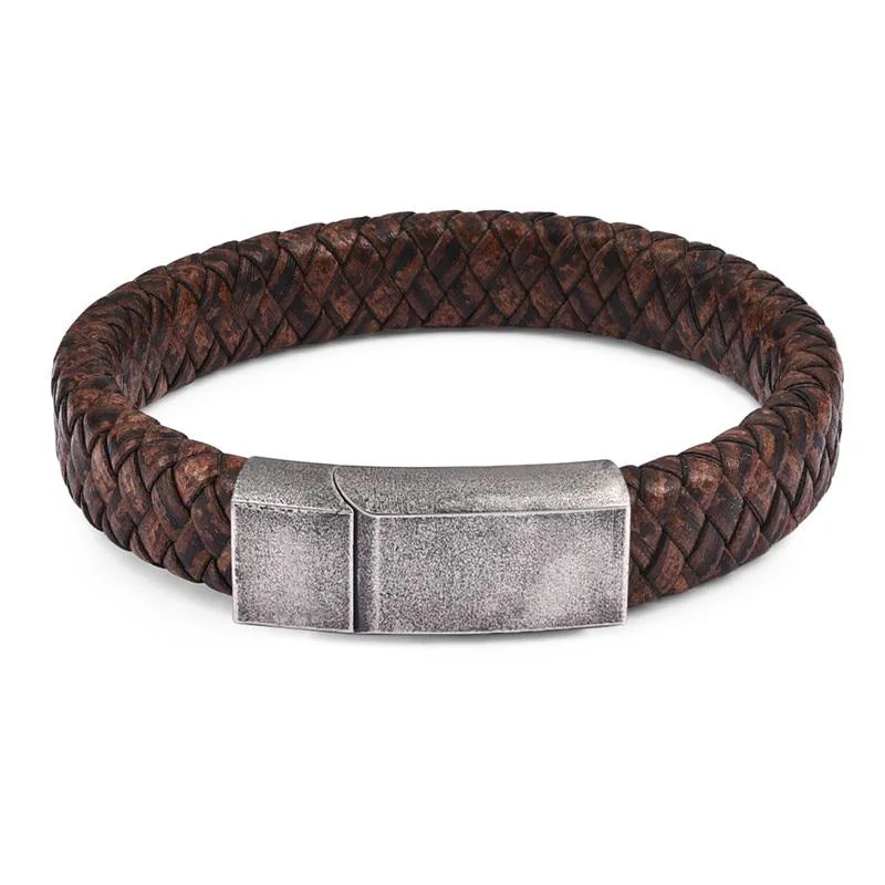 Next-Generation Olaf Vintage Braided Leather Bracelet Premium