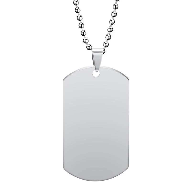 Carefully Designed Dog Tag 316L Stainless Steel Pendant Necklace Selected