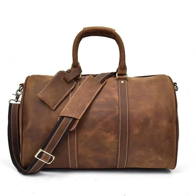 Stylish Jonathan Medium Cow Leather Duffel Bag Verified