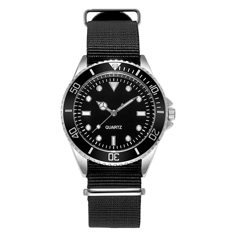 Relaxed Victor Stainless Steel Sport Watch With Nylon Strap Safe