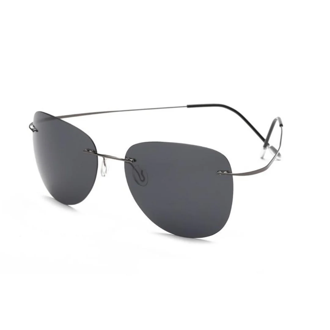 Traditional Pure Titanium Rimless Polarized Sunglasses Next-Generation