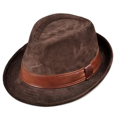 Stylish Suede Leather Trilby Hat Sustainable