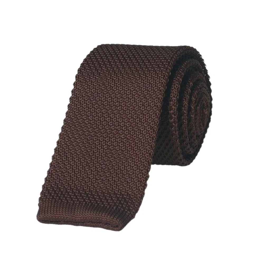 Effective Solid Flat End Knitted Tie Clean