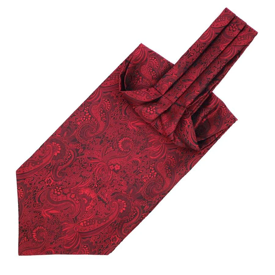 Versatile Paisley Jacquard Solid Ascot Tie Unique