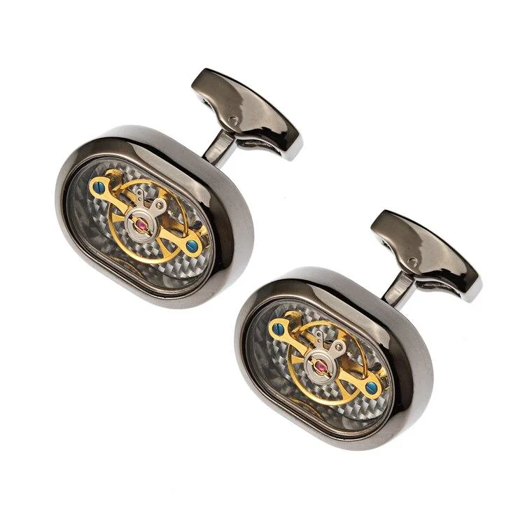 Fast Mechanical Movement Tourbillon Cufflinks Efficient