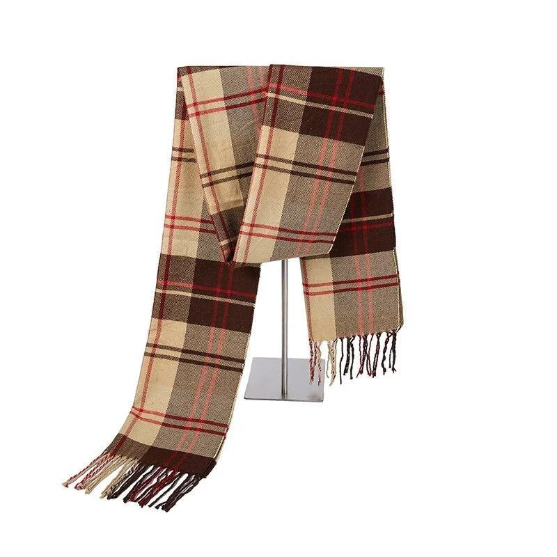 Optimized Krist Cashmere Wool Tartan Plaid Scarf Organic