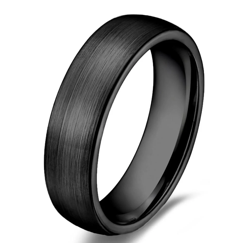 Healthy Brushed Flat Black Ceramic Ring Original