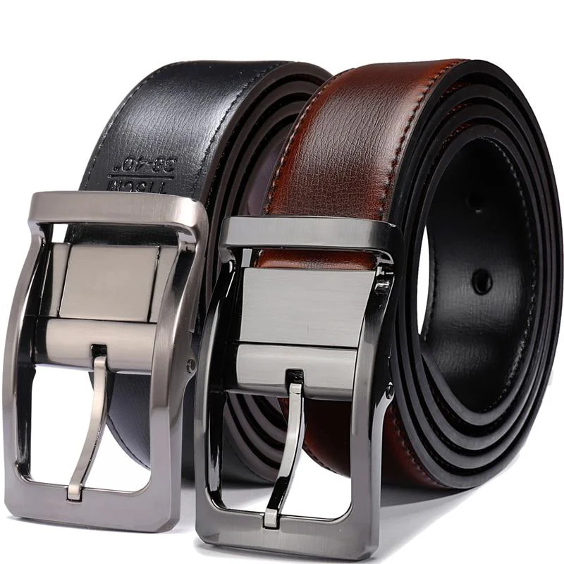 Sophisticated Gianluigi Reversible Leather Belt With Rotated Buckle Enhanced