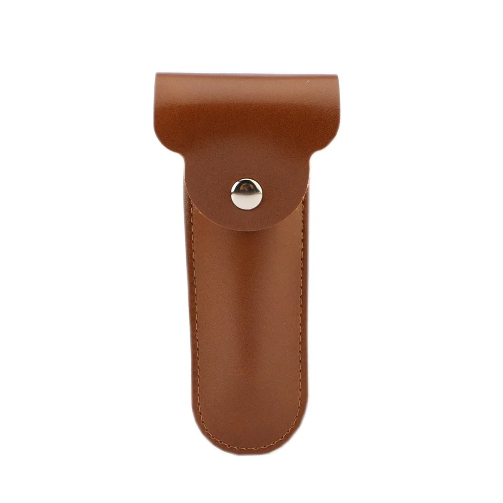 Elegant Premium Leather Travel Pouch For Safety Razor Selected