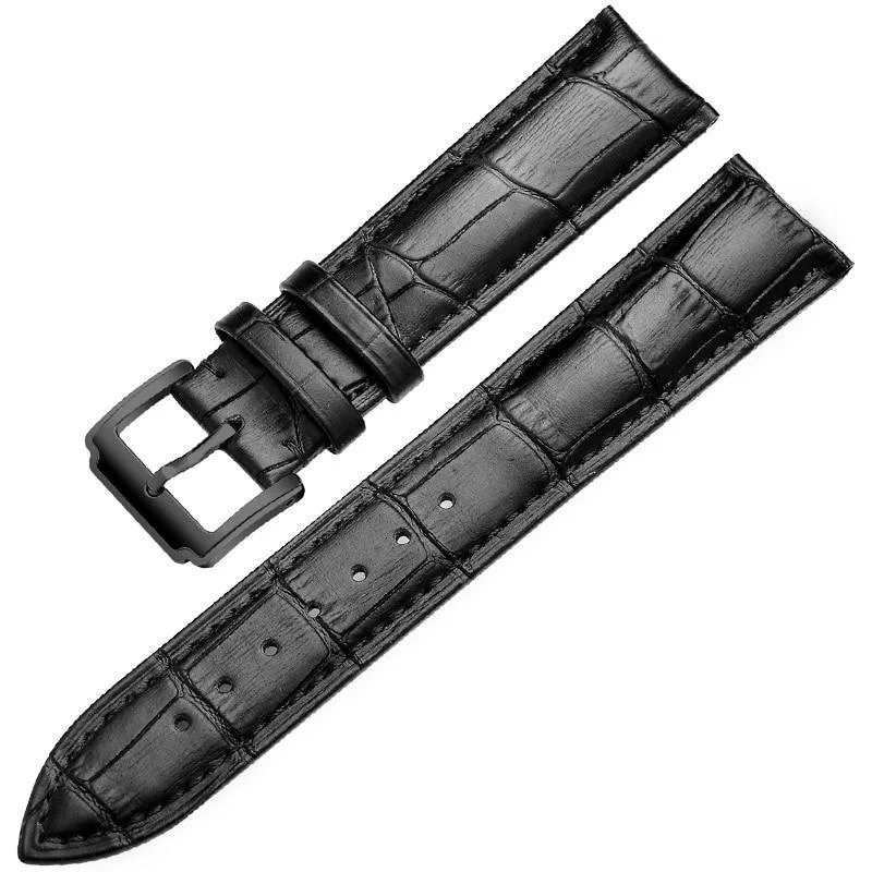 Practical Horace Solid Black Calfskin Classic Watch Strap Optimized