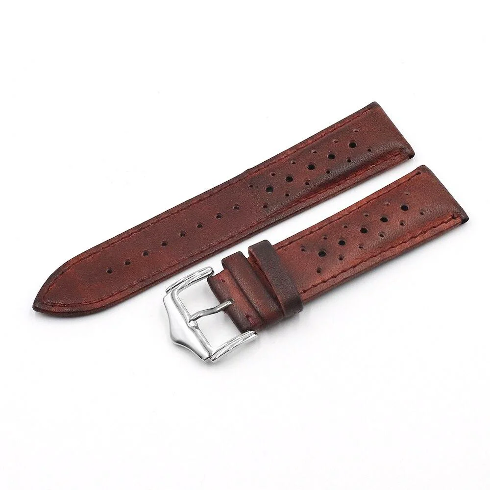Verified Alphonse Leather Rally Watch Strap With Tang Buckle Carefully Designed