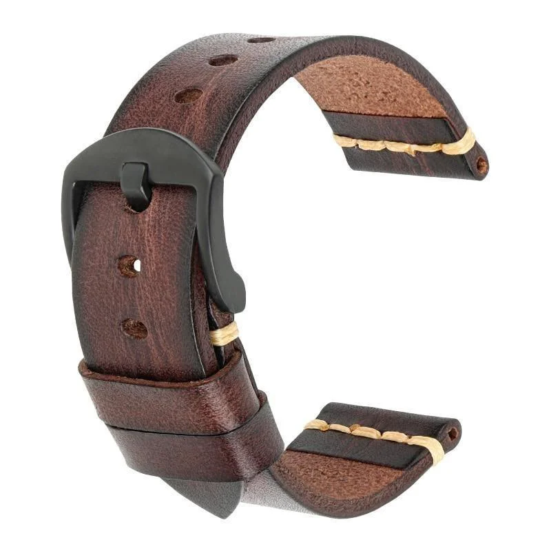 Long-Lasting Gaston Tanned Calfskin Watch Strap With Black Tang Buckle Safe