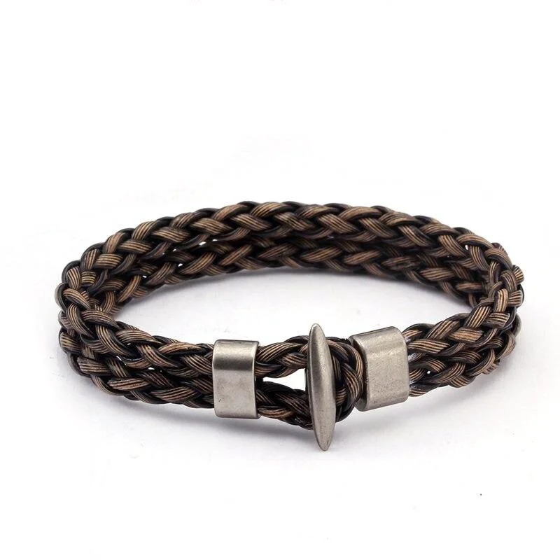 Exclusive Clemans Braided Leather Bracelet Enhanced