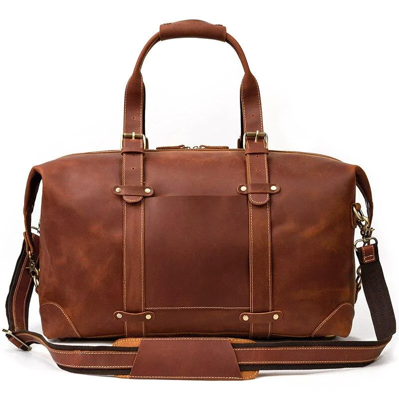 Recyclable Duncan Crazy Horse Leather Duffel Bag Classic
