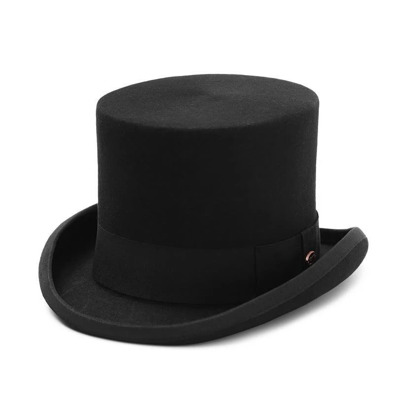 Excellent William Wool Felt Top Hat Fine Crafted