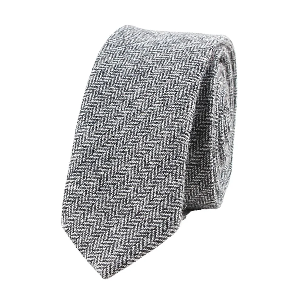 Fast Herringbone Wool Tie Secure