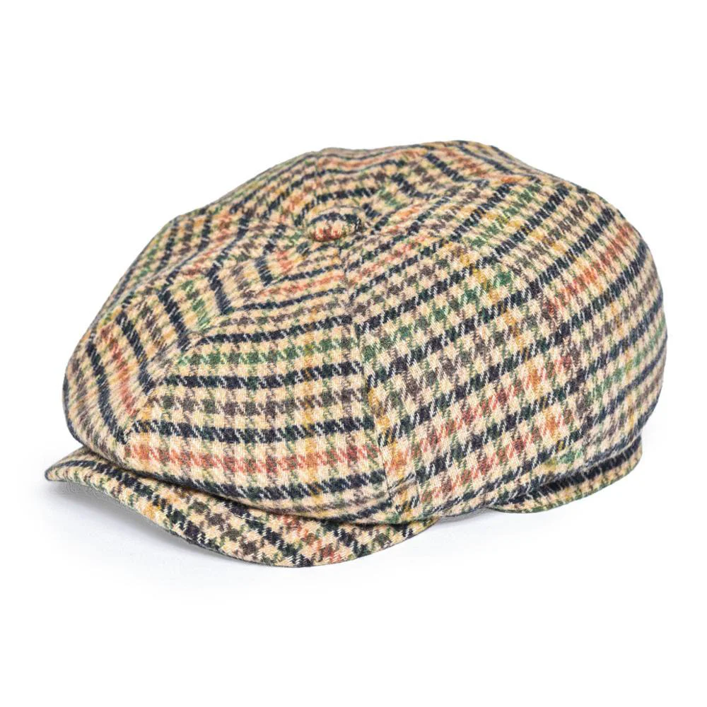 Contemporary Houndstooth Tweed Newsboy Cap Luxury