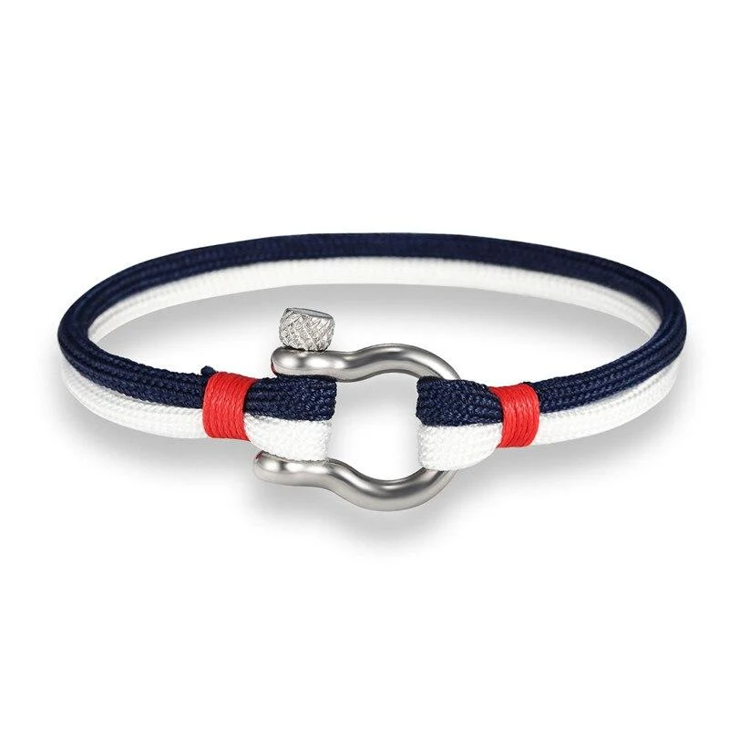 Artisan Horseshoe Shackle Twin Rope Bracelet Dependable
